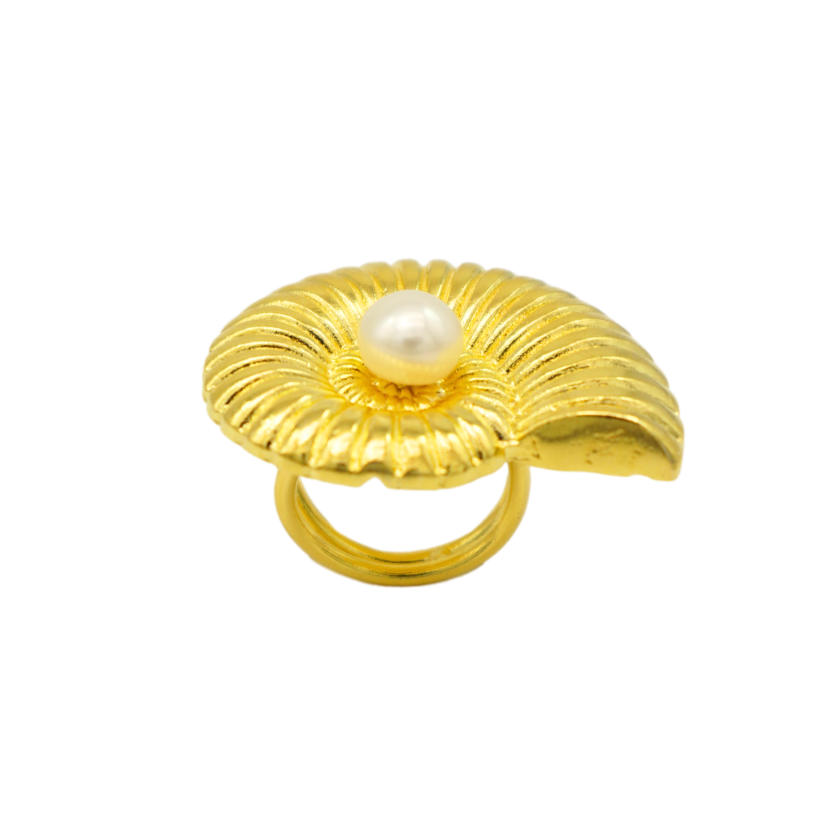 Conchiglia d'Oro con perle Anello