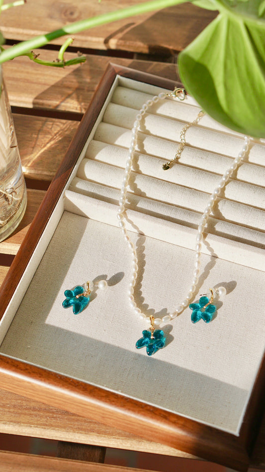 Lampwork Plumbago Ciondolo