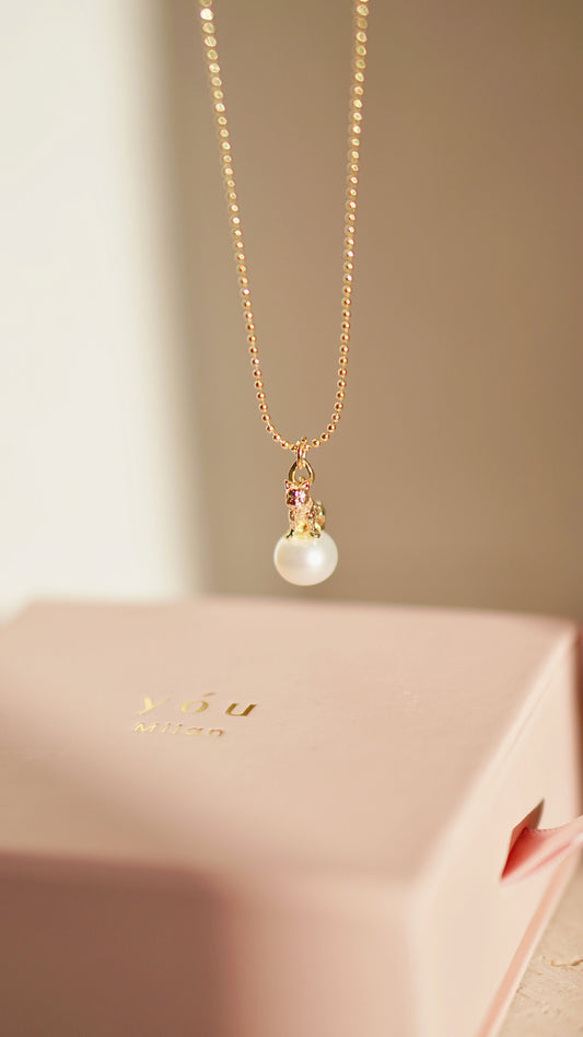 Gatto e Perla Collana