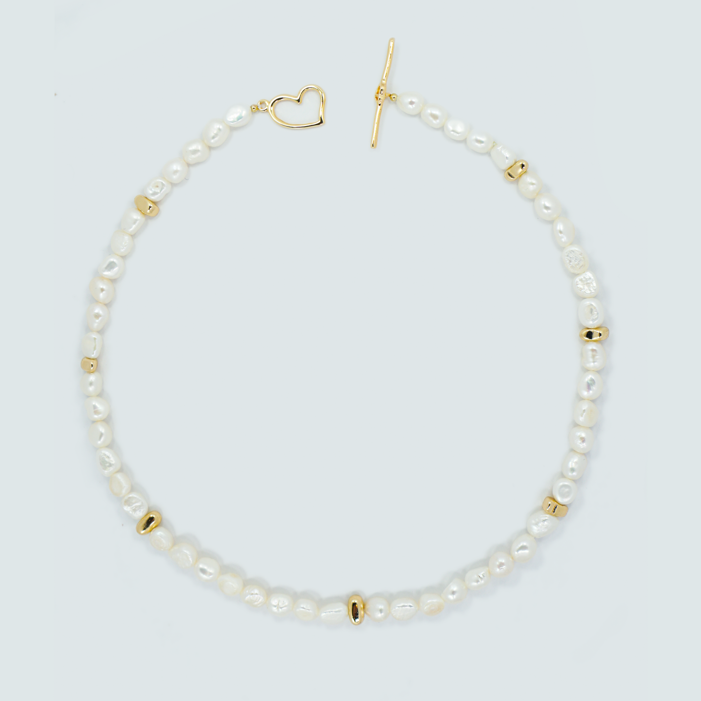 Baroque Pearl Choker with Heart Shaped T-Bar Closure