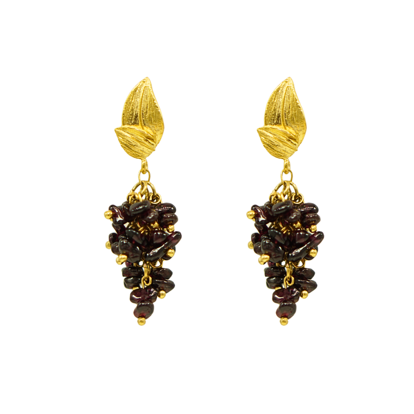 "Cluster of Mediterranean Garnet Earrings