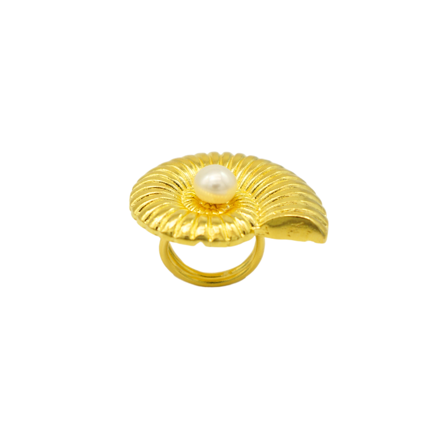 Golden Shell with Pearls