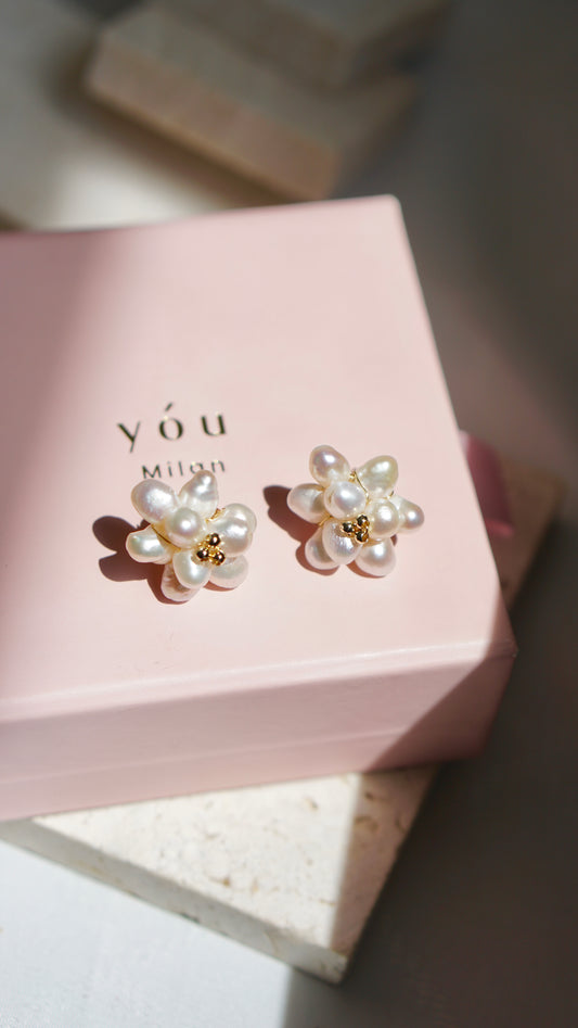 Bouquet of Pearls Stud Earrings