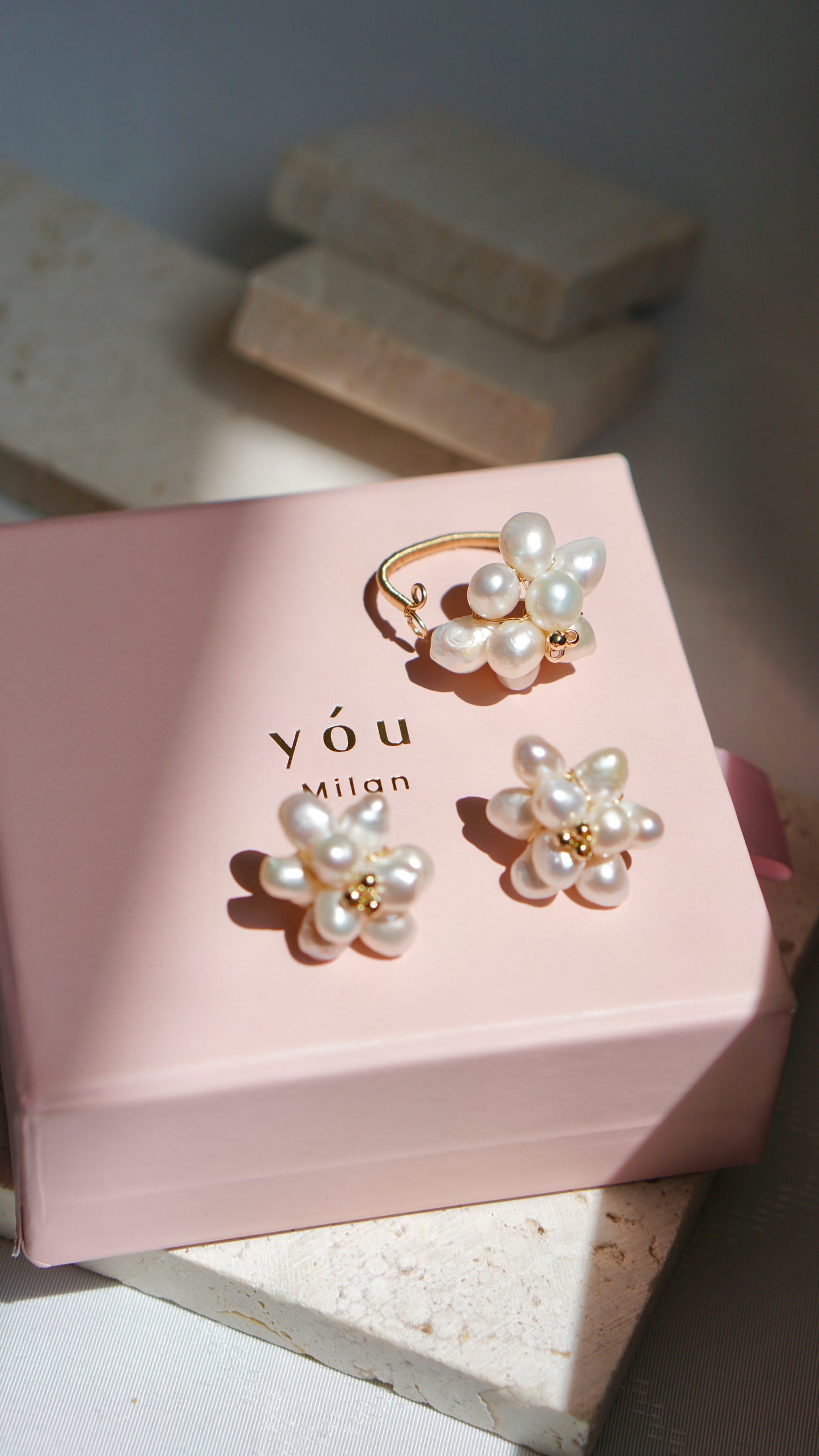 Bouquet of Pearls Stud Earrings