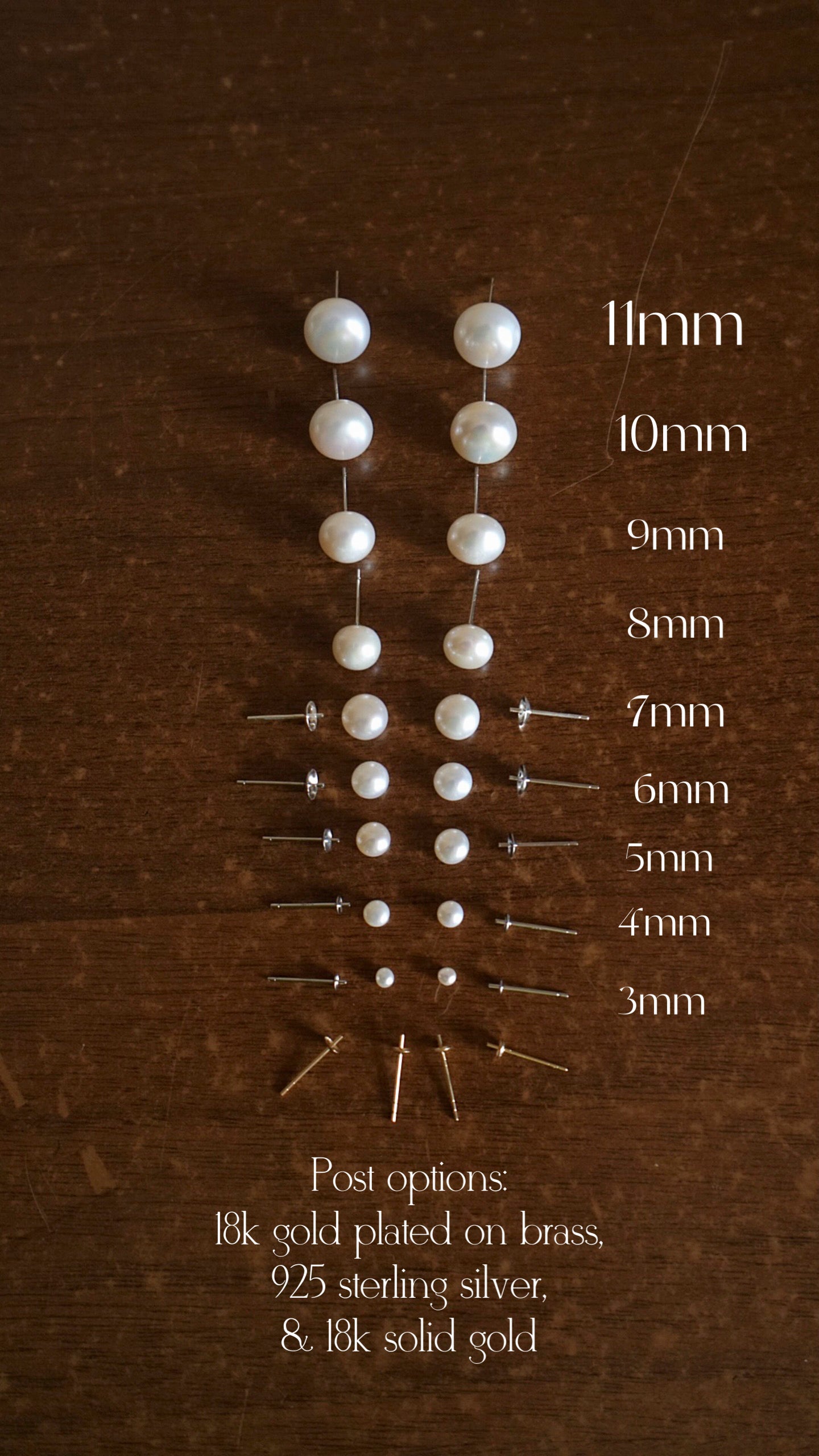 Orecchini Perla Essenziali 3-11mm