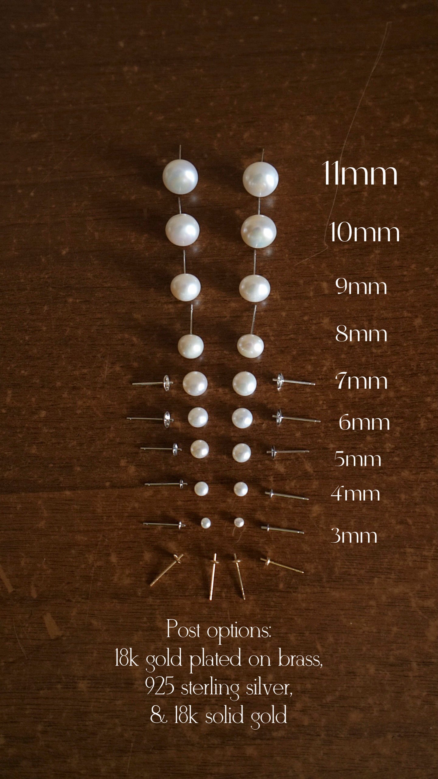 Essential Pearl Studs 3-11mm