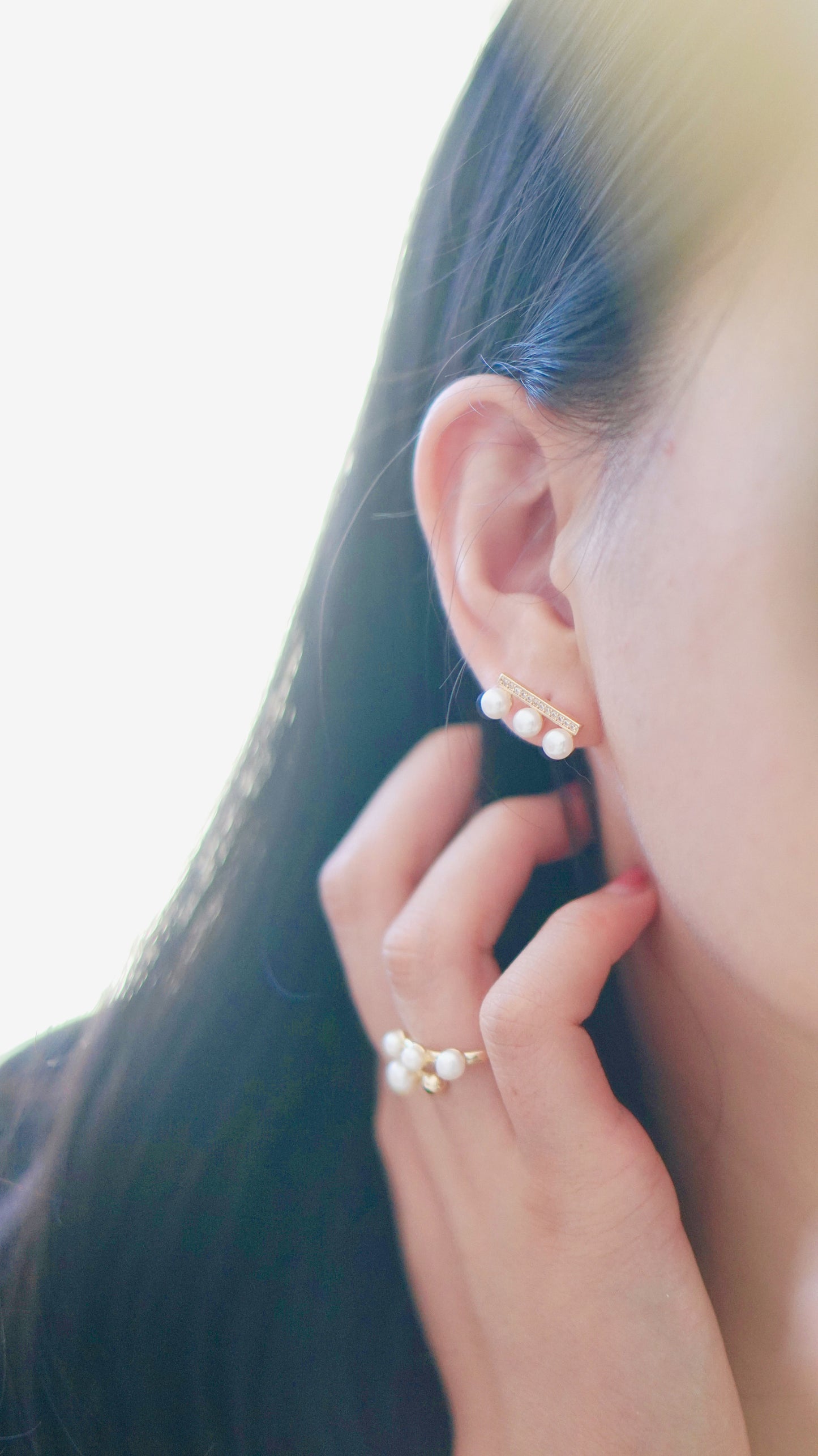Pearl Line Dance Earrings