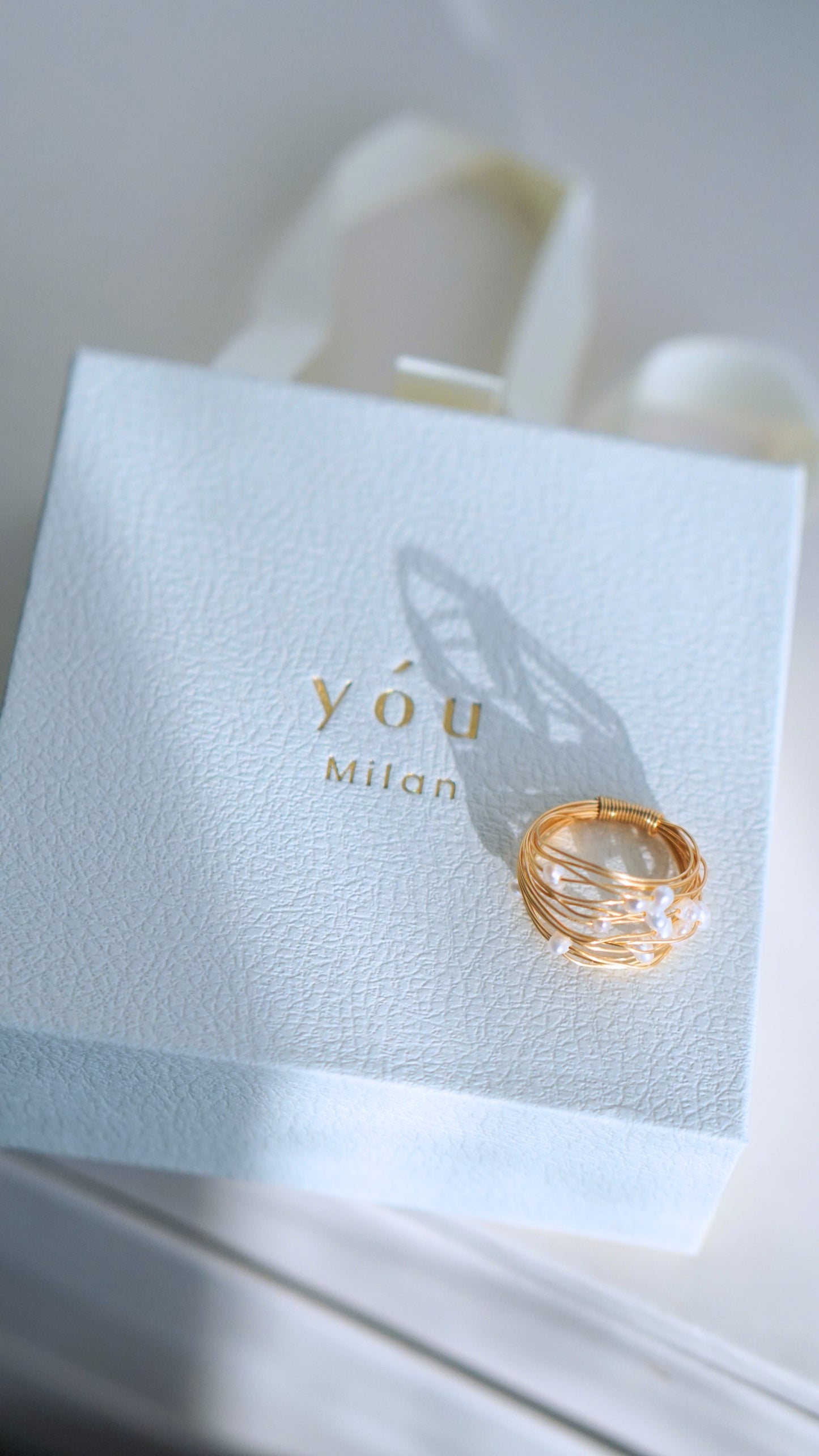 Lotus Mini Pearl Ring